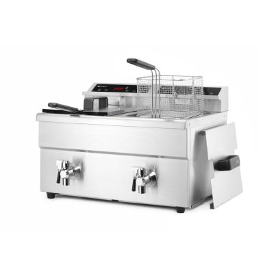 Indukční fritéza s výpustí - 2 x 8 l, HENDI, Profi Line, 16L, 230V/7000W, 577x609x(H)410mm | 215029